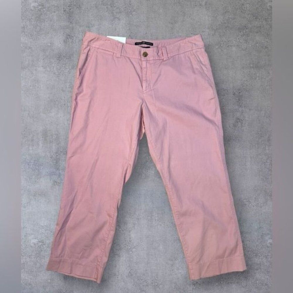 GAP Stretch Pink Straight-Leg Capri Pants